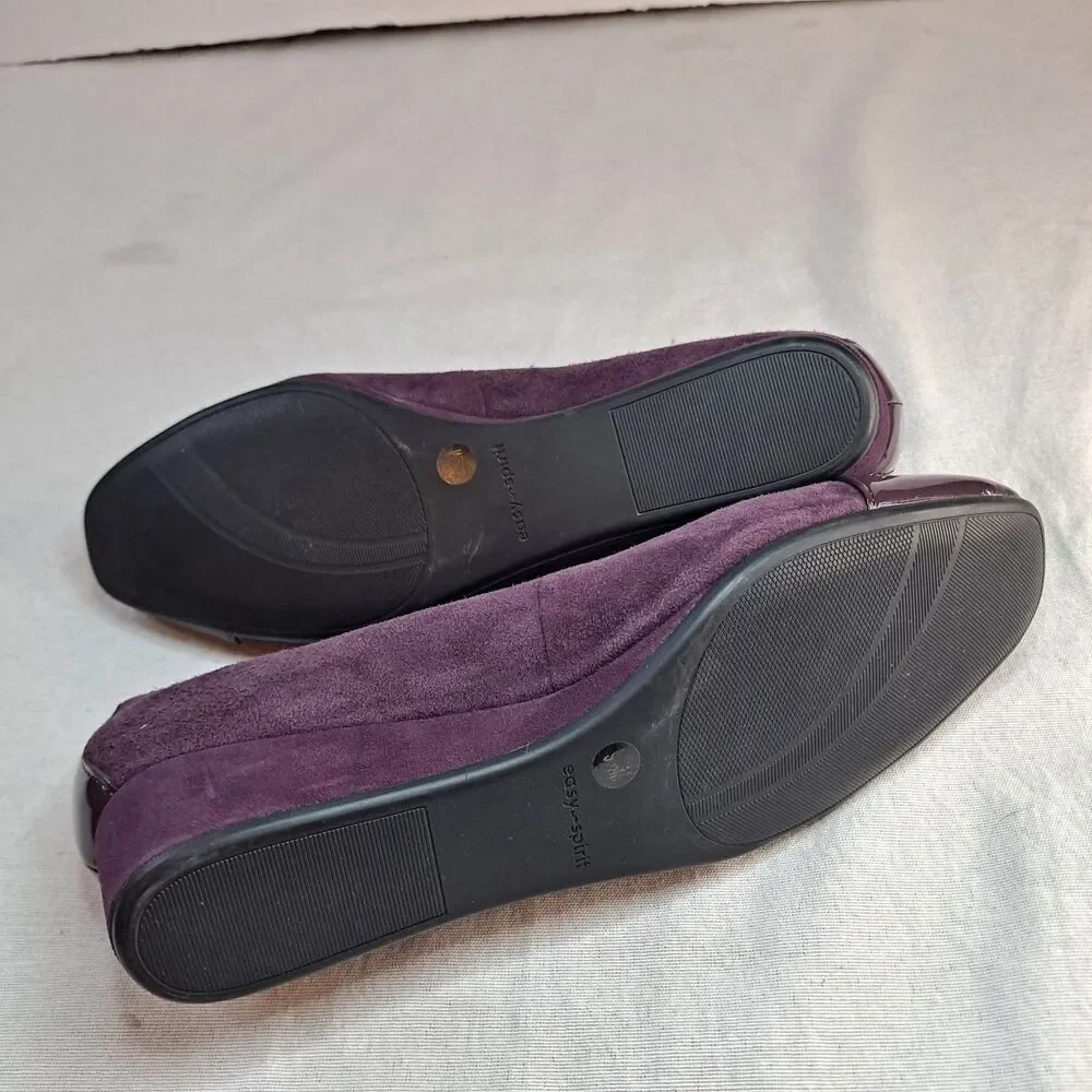 Easy Spirit Segracey Wedges Women's Size 9.5M Purple Suede Cap Toe